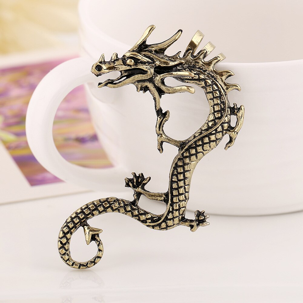 10PCS Jewelry Statement Earrings Punk Dragon Long Ear Cuff Earring Jackets Earrings For Women And Men EJ011
