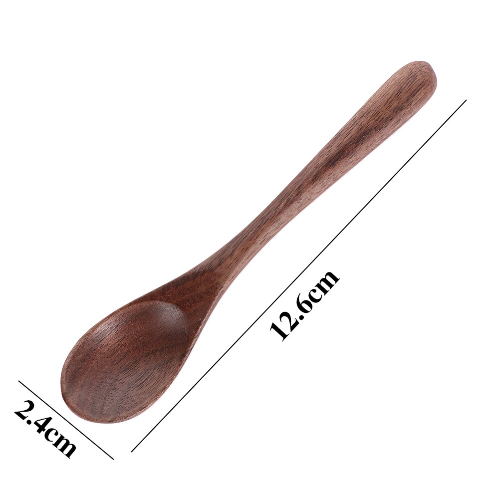 Black Walnut Coffee Honey Spoons Wooden Japanese Style Stir Long Scoop Large Soup Rice Spoon Kitchen Tableware Kitchen Supplies: 1