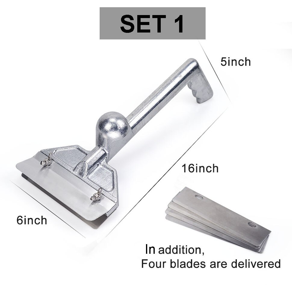 Grill Scraper Oven ShangPeiXuan Ceaning Tool Aluminum Commercial Pan Scraping5 Blades Small Slope Edge Grill Scraper: Set 1