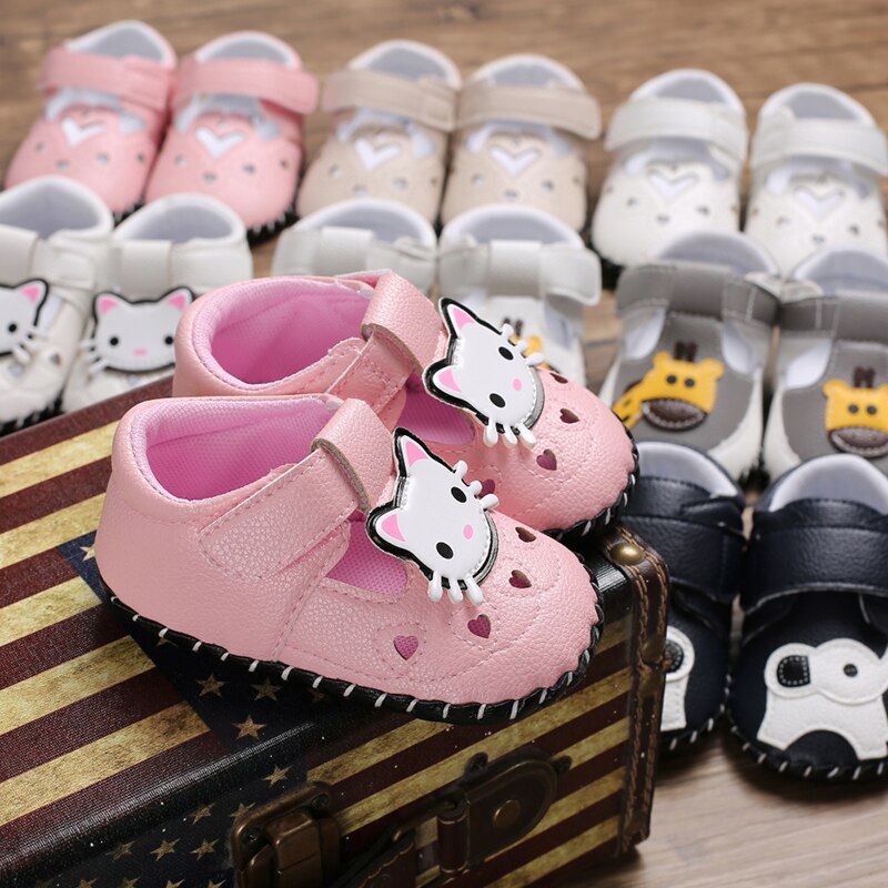 Emmababy Mode 0-18M Baby Schoenen Cartoon Soft Leather Baby Jongens Meisjes Peuter Lopen Kinderwagen Schoenen Met antislip Lederen Zool