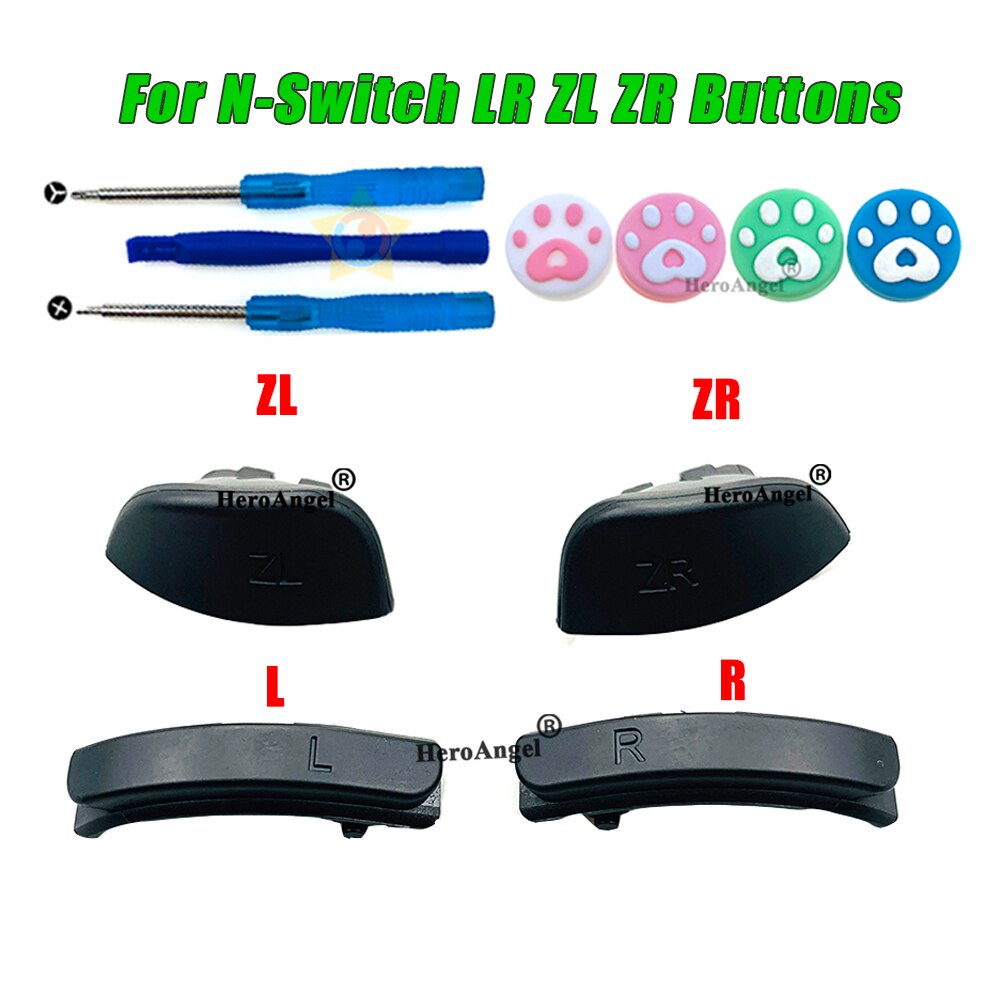 Replaceme ZL ZR L R Buttons Trigger Key Button for NS Nintendo Switch Pro Joy Con ABXY Controller Replacement Button Repair Part: L R ZL ZR only