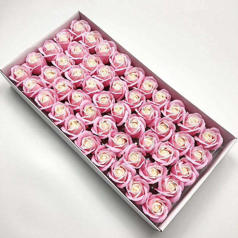 4.5cm tre lager tvål blomma rosetricolor overlay jul alla hjärtans dag bukett diy bröllop hand blommor konst: Rosa