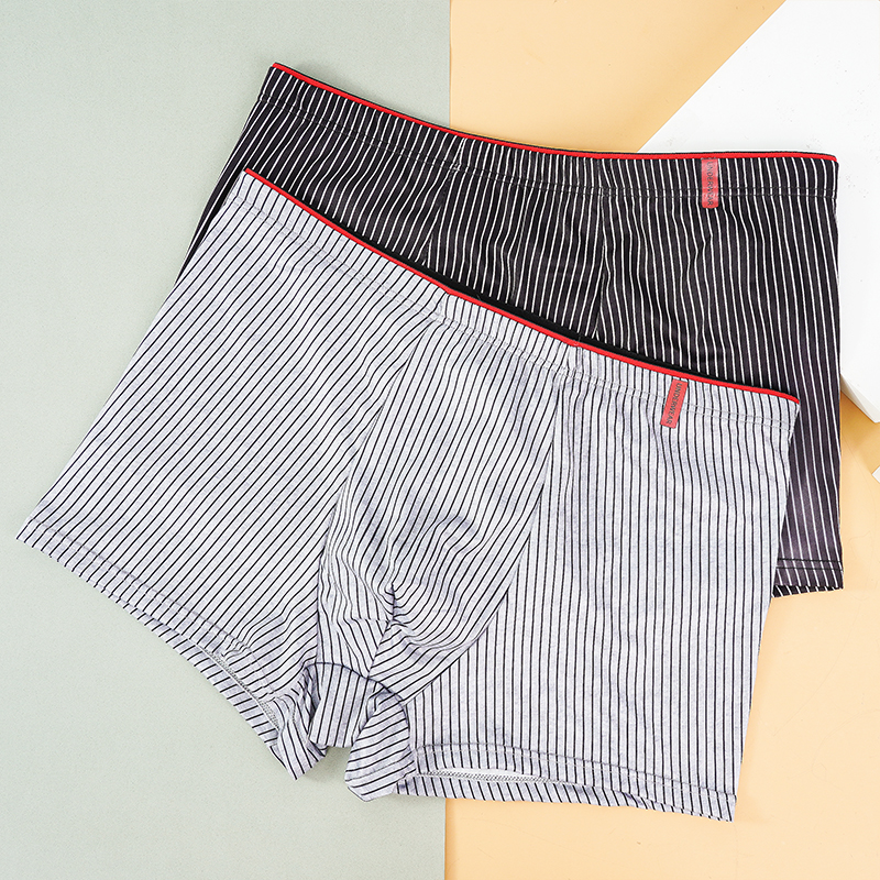 Calzoncillos Bóxer a rayas para hombre, ropa interior Sexy, de talla grande, L-4XL