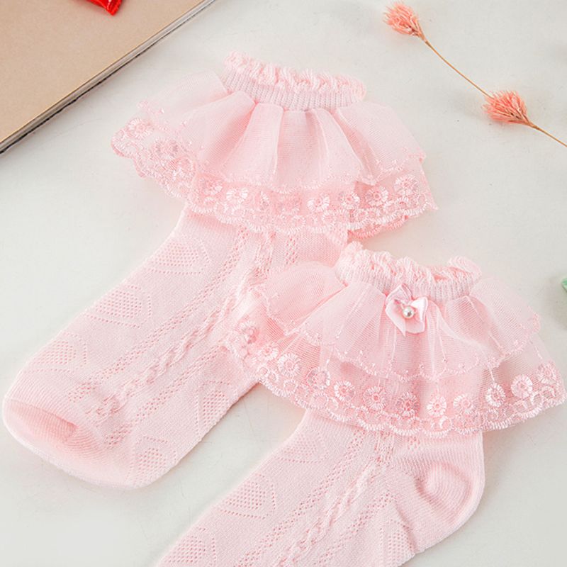 Frühling und Herbst Kinder Socken Dünne Mädchen Mesh Kurze Socke Schmetterling Spitze Atmungs Prinzessin Socken