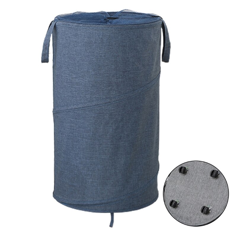Large Rolling Laundry Basket Wheels Collapsible Tall Laundry Hamper Handle Foldable Dirty Clothing Fold up Baskets