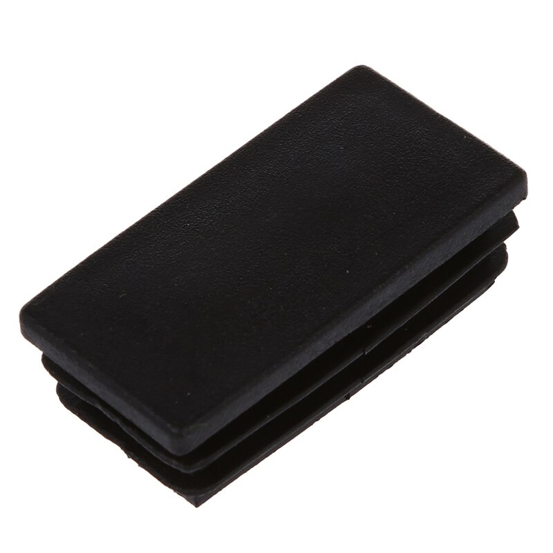 Plast rektangelrörinsatser ända täcklock 25 x 50mm 10 st svart