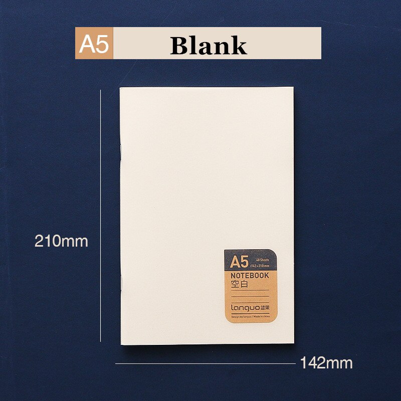 Cuaderno A5 Journal Soft PP Cover Grid Dot Cornell Note Book planeador diario semanal Notpad útiles escolares para estudiantes viajeros: Blank