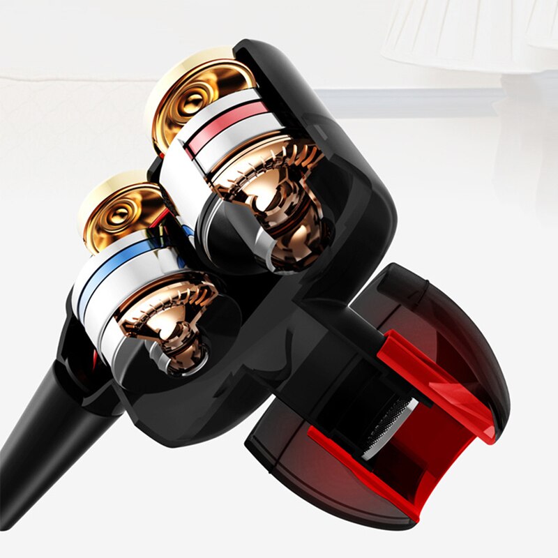 Auriculares estéreo 4D para música, audífonos de graves fuertes, HIFI, controlador Dual, deportivos, con cable de 3,5mm, con micrófono