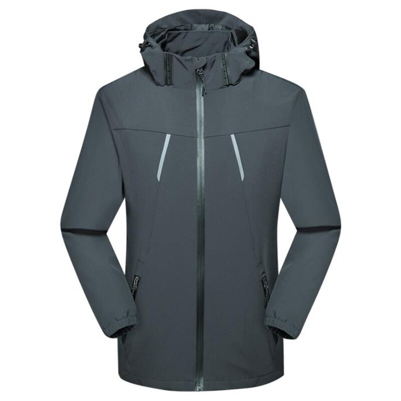 4xl miestä naiset ulkona vedenpitävä hengittävä ultrakevyt takki kevät syksy vaellus takki tuulenpitävä urheiluhuppari takki: Miehet harmaita / Xxl