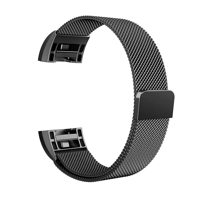 SL Size Metal Stainless Strap For Fitbit Charge 2 Band Milanese Magnetic Fitbit charge2 Strap Smart bracelet For Wrist strap: Black / S