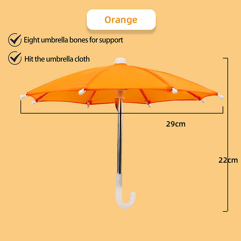 Universal Portable Mini Phone Umbrella Stand Outdoor Riding Waterproof Sunshade Mobile Phones Umbrella Bracket Holder: Yellow