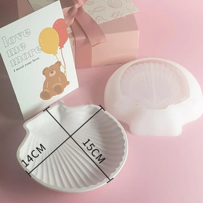 Conch Shell Concrete Cement Storage Tray Silicone Mold DIY Jewelry Display Plate Tray Mold Plaster Photo Props Epoxy Resin Mould: C