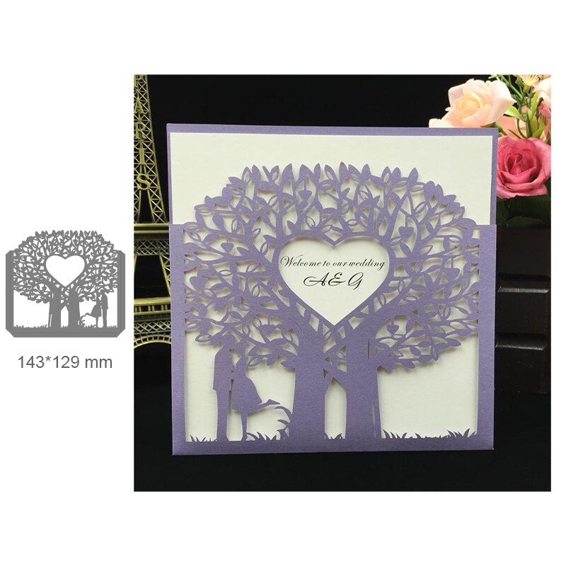 Couple Metal Cutting Dies for Wedding Invitation Cards Lovers Craft Die Cut Scrapbooking Stencil Stamp and Die Sets: DW2043