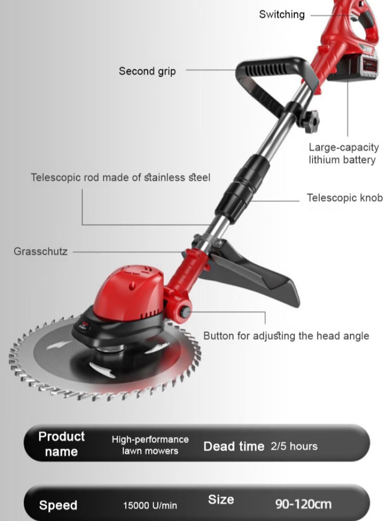 Home small brushless lithium battery lawn mower multifunction efficient lawn trimming lawn mower