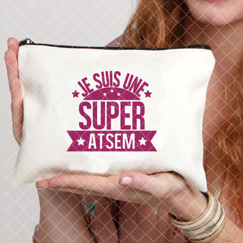 Merci Maitresse imprimer femmes Neceser sac de maquillage pochette organisateur de voyage fête des enseignants de remise des diplômes sac cosmétique Super Atsem: Kaki