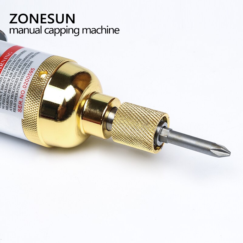 ZONESUN Portable Pneumatic Capping Machine For Smoke Oil Plastic Bottle Capper Handheld Packing Machine Larger Torque