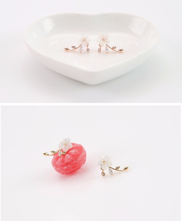 Novedad, gran , de flor de perla a la , aretes de Plata de Ley 925 para mujer, de Navidad antialérgicos