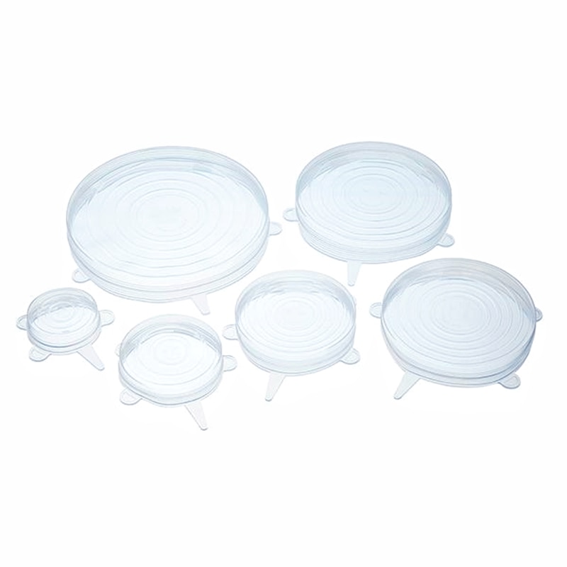 Tapas elásticas de silicona cubiertas reutilizables para cuenco resistente, contenedor en forma de tazas, almacenamiento, tapas selladas, tapón antiderrames de cero residuos, envoltura de alimentos