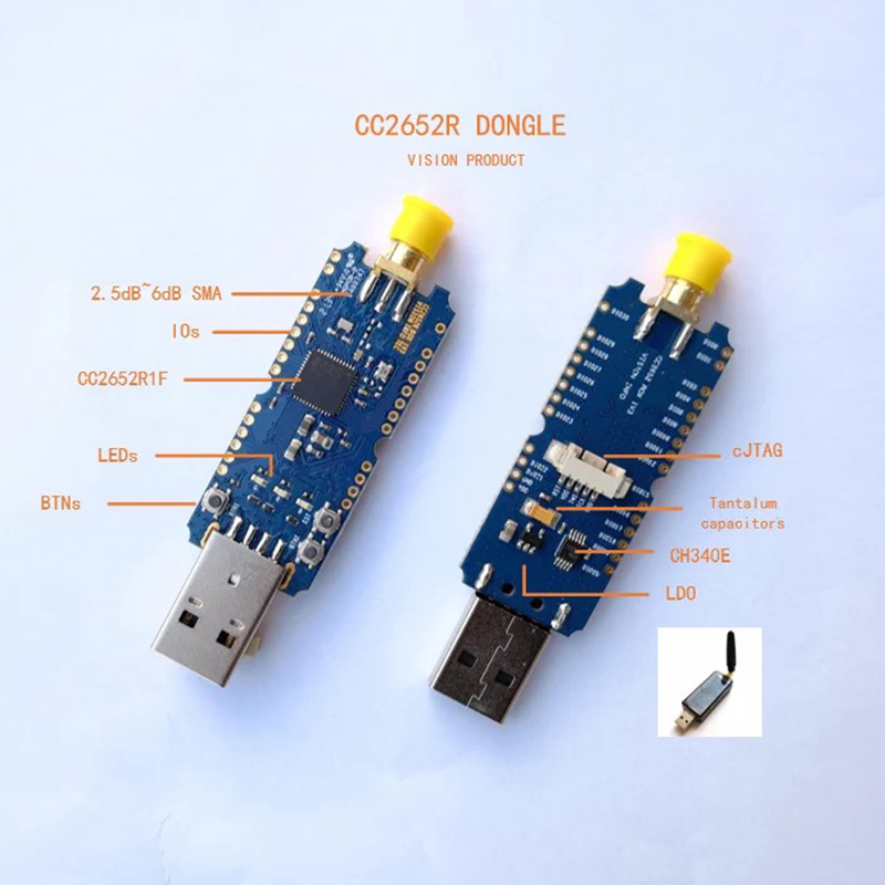 CC2652P CC2652 BLE Simplelink 2.4G Zigbee 2MQTT Thread Home Assistant Coordinator Router CC2652P USB Dongle Stick