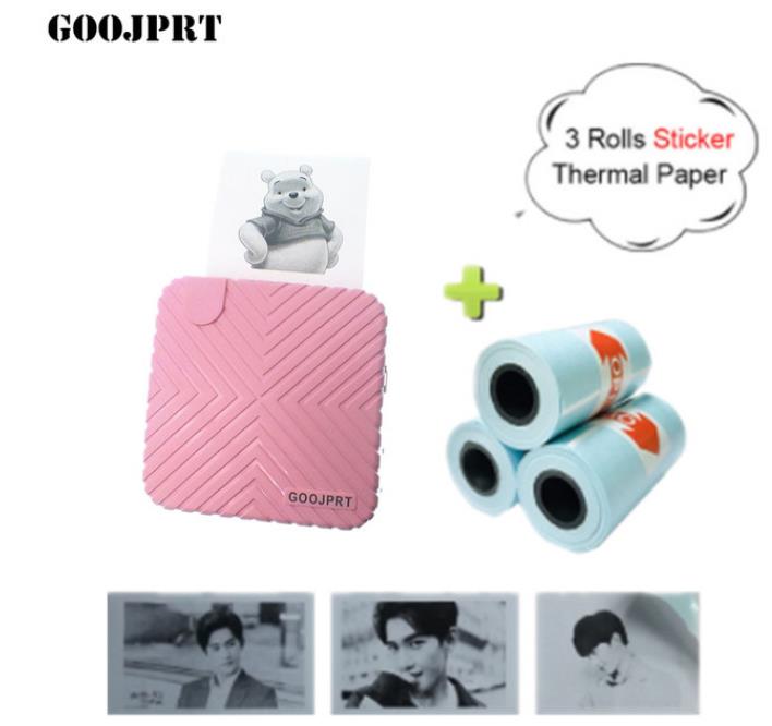 Imprimante Photo de poche sans fil bluetooth, 203DPI, Mini imprimante thermique 58mm, pour étiquettes autocollantes Android ios P6: F