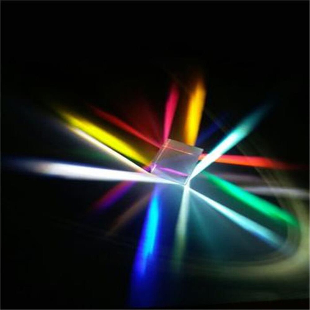 Cube Rainbow Prism Optical Glass Prism Physics Light Spectrum Educational Model Outdoor Photography Tool