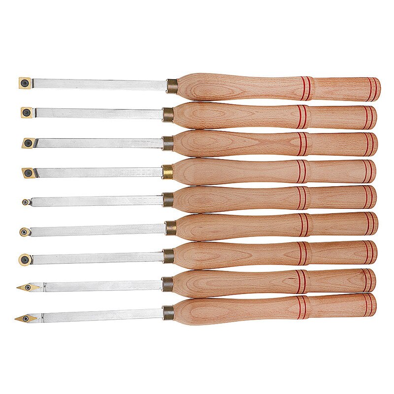 Wood Turning Tool Wood Handle with Titanium Coated Wood Carbide Insert Cutter Square Shank Woodworking Tools