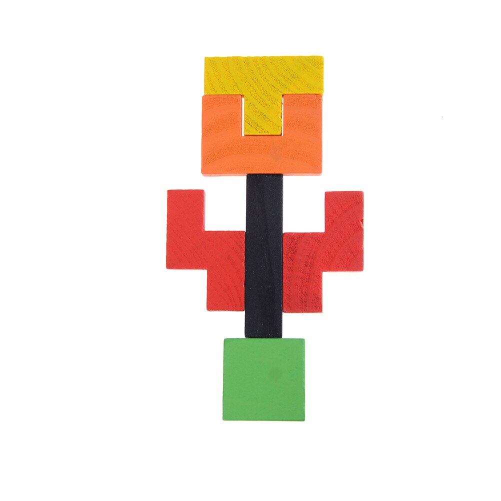 Tangram cerebro Teaser rompecabezas madera Tetris juguete juego de niños rompecabezas tablero juguete educativo juguetes de madera para niños 9x9x0,8 cm