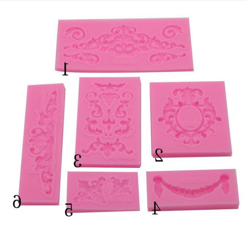 DIY Sugar Craft Cake Vintage Relief Border Silicone Mold Fondant Molds Cake Decorating Tools Gum Paste Mould