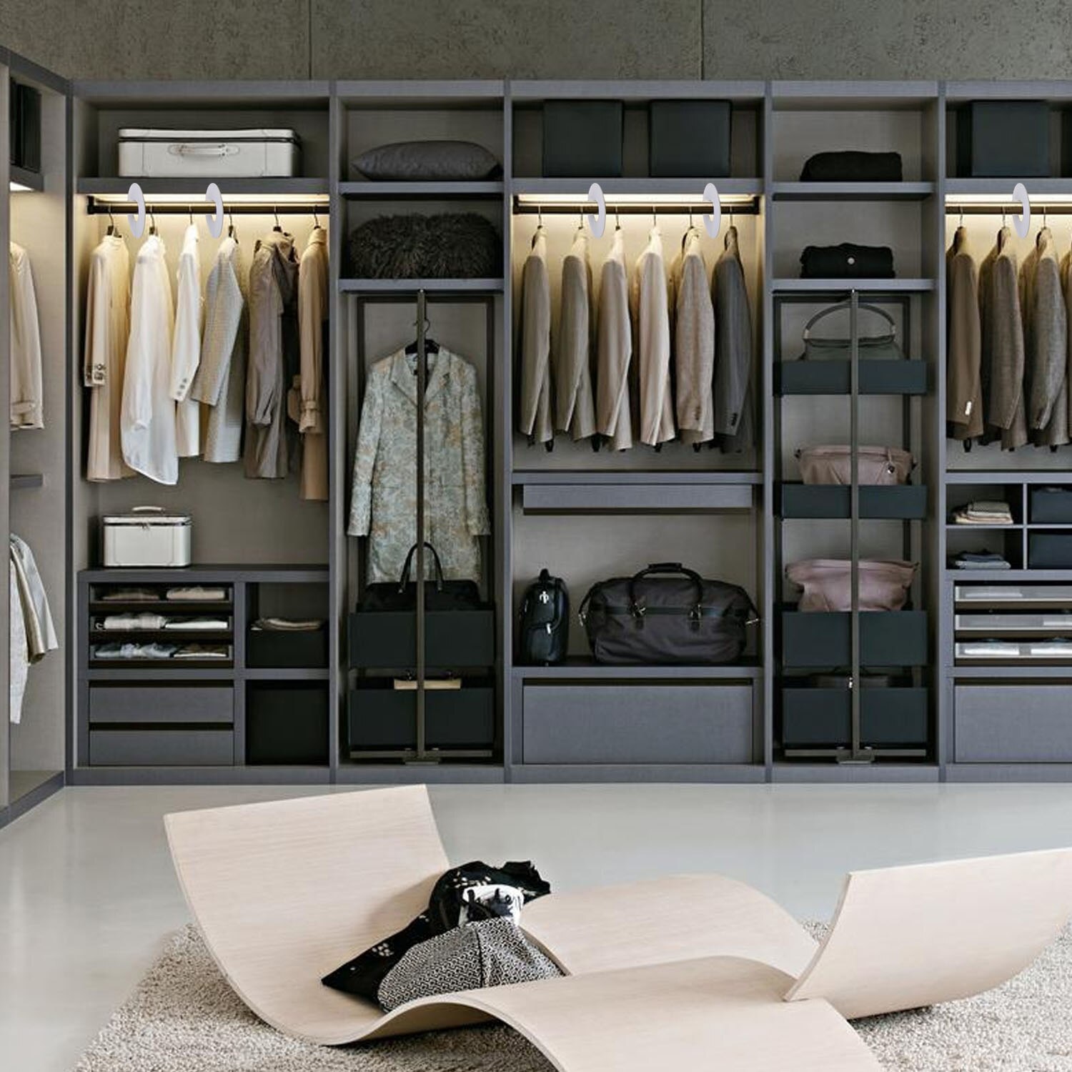 12 stk/sett hvite runde klesstativ henger størrelsesdeler hjemmebutikker diy klær størrelsesdeler runde kleshengere skapdelere