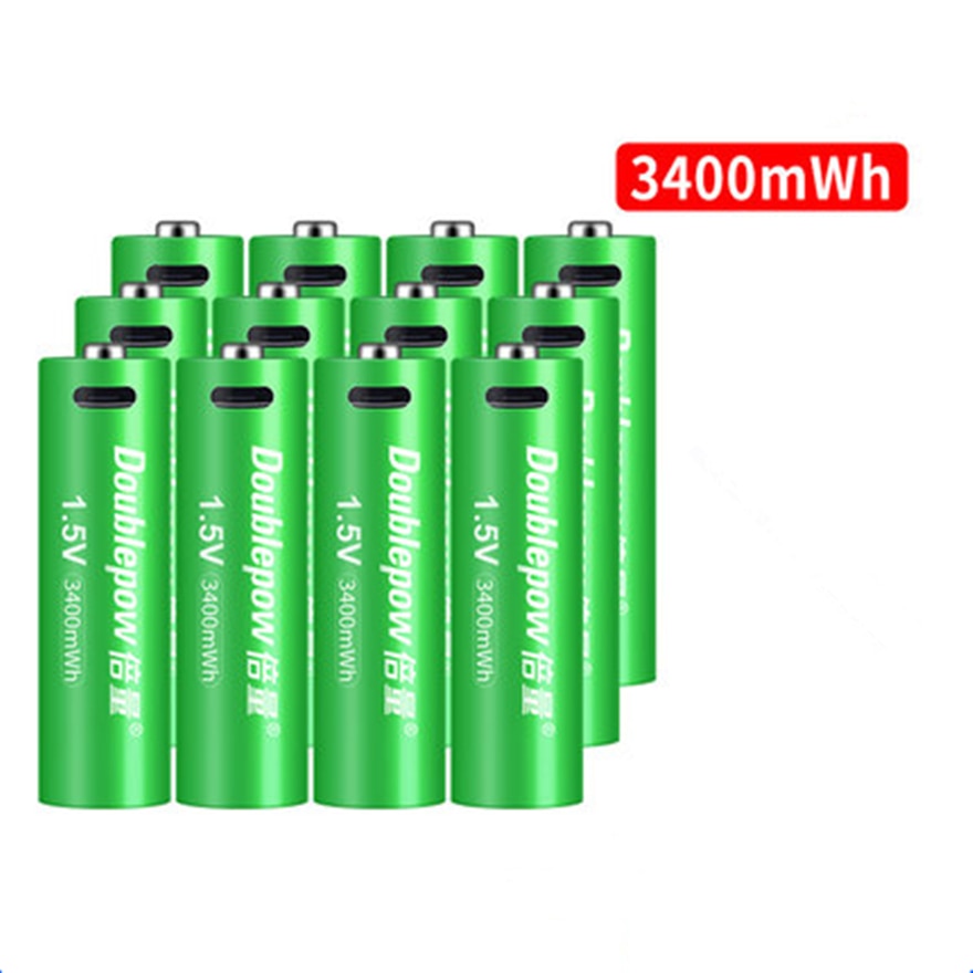 1.5v 3400mWh AA rechargeable battery USB AA rechargeable lithium battery fast charging via Micro USB cable