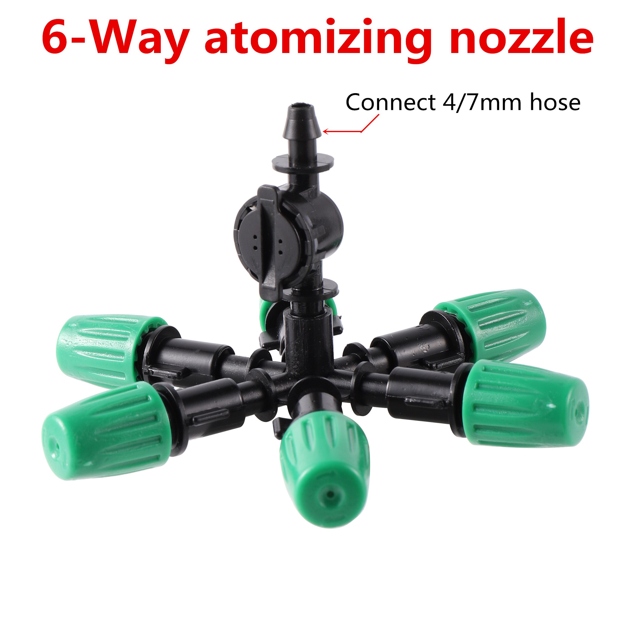 20 Sets Garden Agriculture Irrigation Multi-way Atomization Sprayer Vegetable Fruit Flower Watering Kit Landscaping Cooling Tool: 6 Way