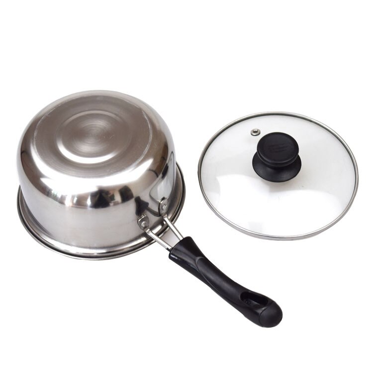 Stainless Steel single handle arc dairy pot with magnetic induction cooker general soup pot cooking utensils cookware