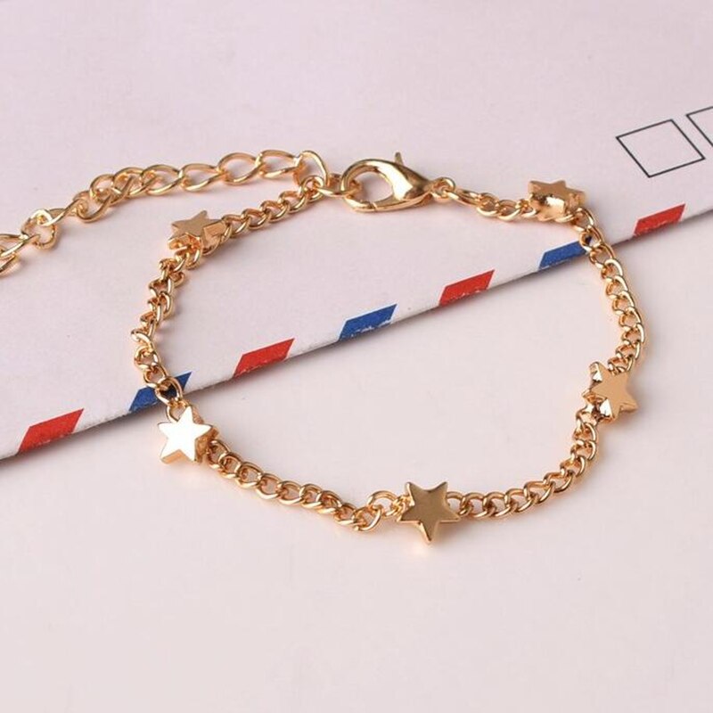 nouveaux accessoires de chauds simple mignon or coeur bracelet femmes pas cher étoile pendentif breloque chaîne Bracelets