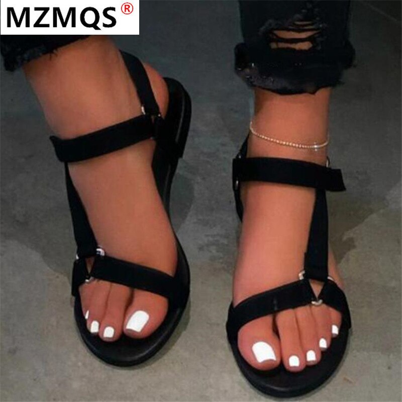 Sandales à bout ouvert pour femme, chaussures d'été de , couleur arc-en-ciel, chaussures avec boucles avec crochet, collection