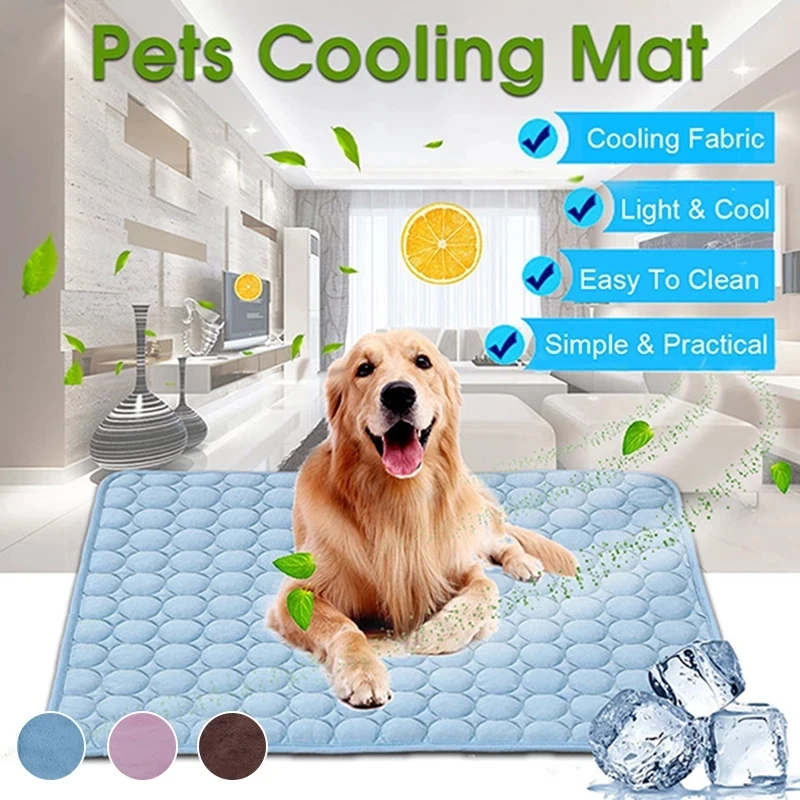 Kjølematte for hunder og katter sommerkjølematte for kjæledyr, slitesterk vanntett hundeseng, kjølematte for små, mellomstore hunder, giftfri