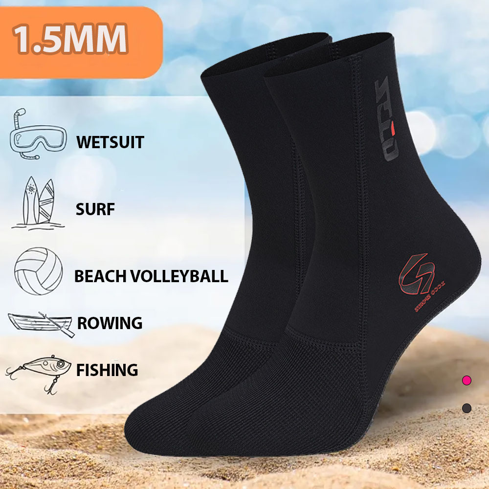 1.5mm neopren dykstrumpor herr dam simning varma snorkelstrumpor vattensport långa halkfria bärbara strandstrumpor
