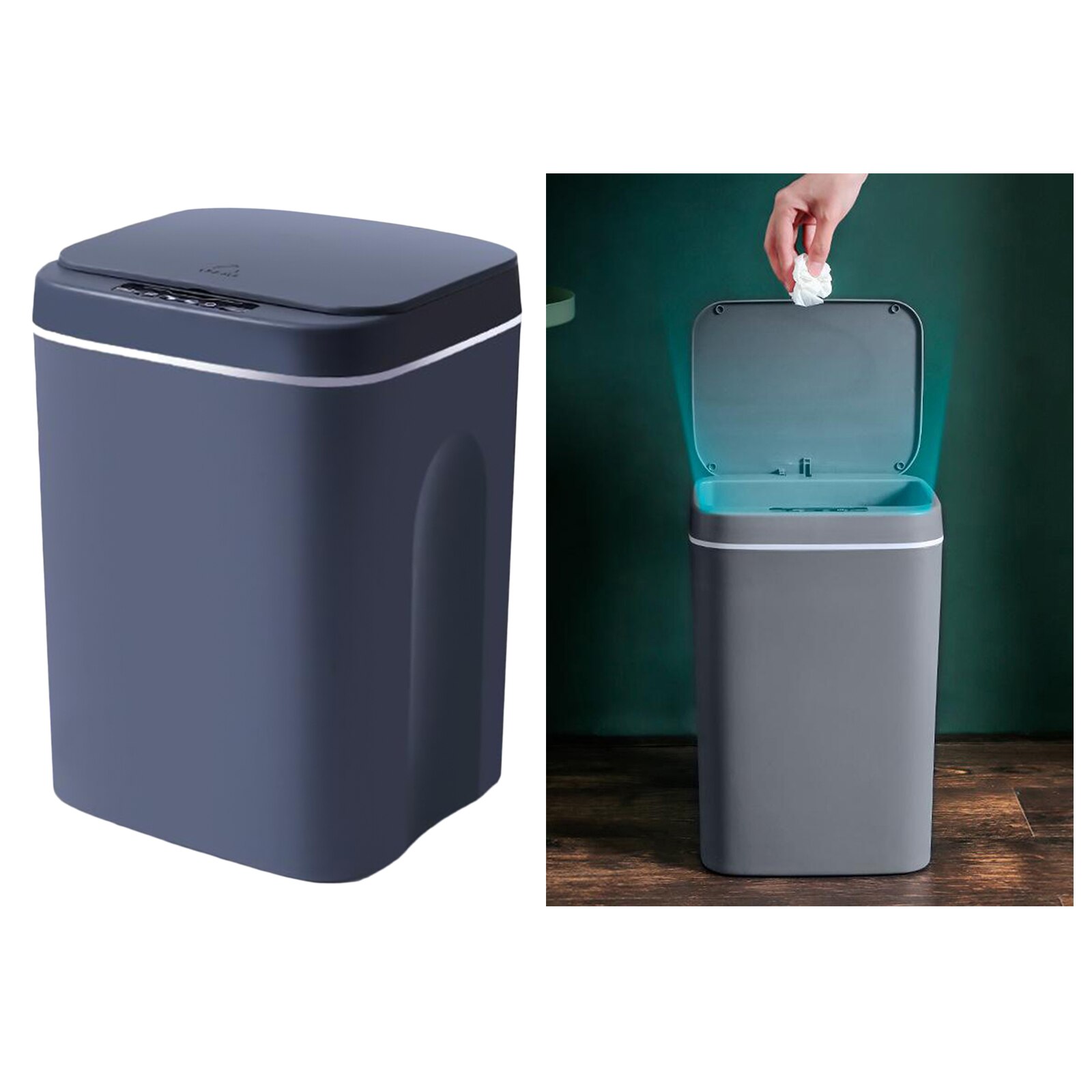 12L/14L/16L Intelligent Trash Can Smart Motion Sensor Automatic Waste Bins: Gray 16L