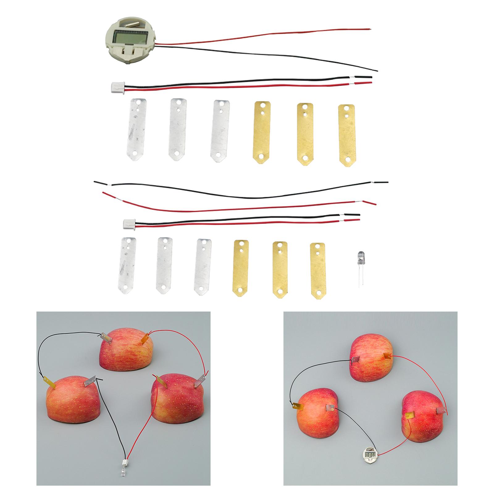 Batería de frutas DIY, Kits de energía, juguetes de experimentos de electricidad de patatas para niños pequeños, de cumpleaños para niños en edad preescolar