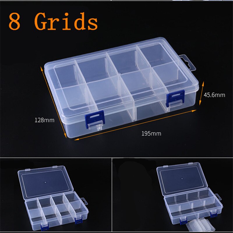 Adjustable 3-36 Grids Compartment Plastic Storage Box Jewelry Earring Bead Screw Holder Case Display Organizer Container: D6