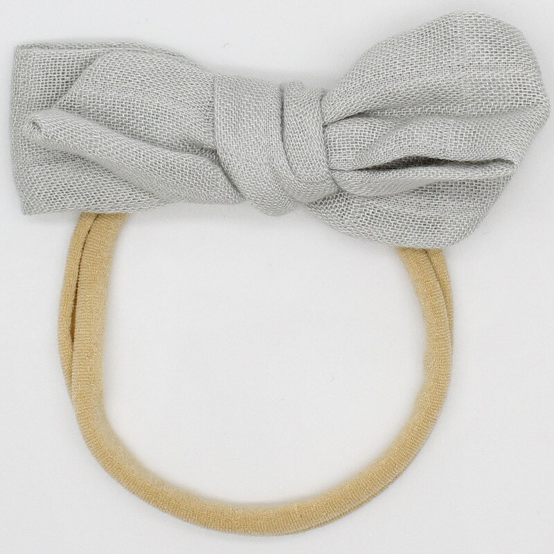Baby Girl Headbands Newborn Headband Baby Headbands Nylon Infant Baby Bows Baby Girl Hair Accessories: Light Gray-T