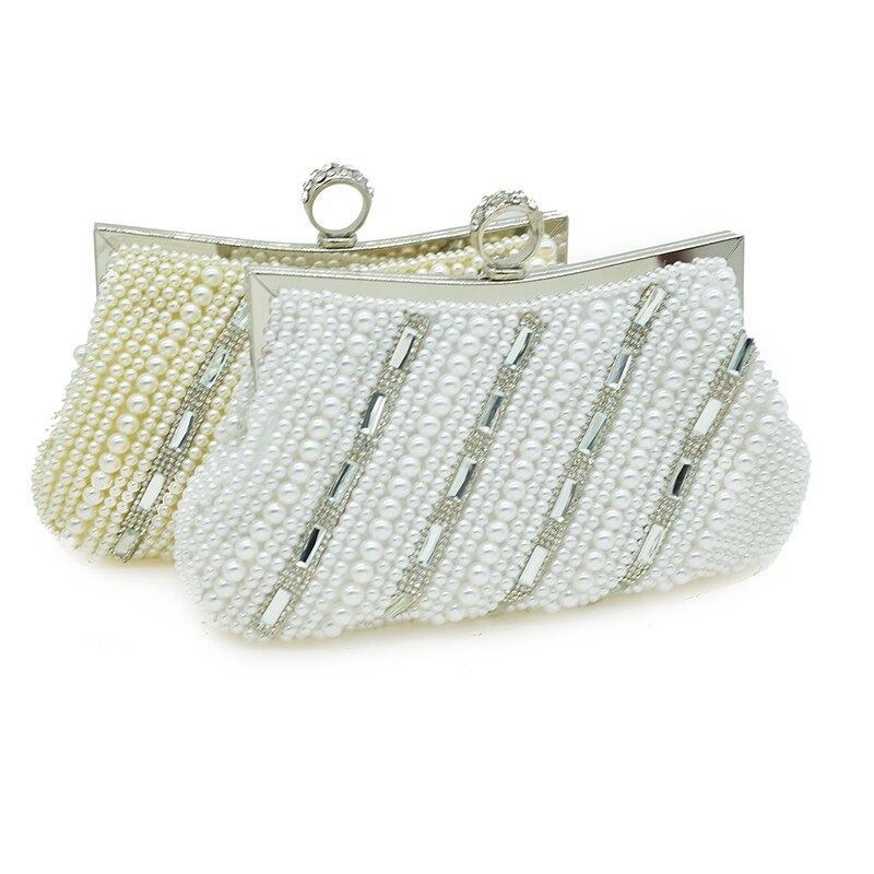 Perle Damen Abend Kupplung Tasche Frauen Bote Schulter Handtaschen Weibliche Abendessen Party Telefon Lange Kette Kupplung Geldbörse