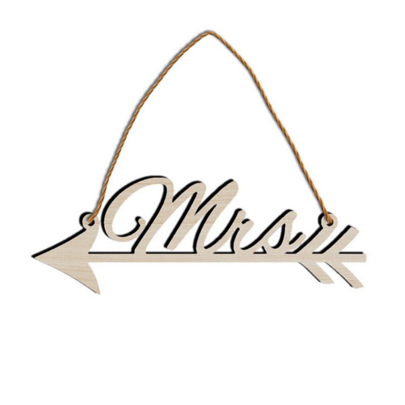 DIY Rustic Wood Wedding Sign Mr & Mrs Arrow Signs Wedding Ceremony Reception Decor Arrow Shaped Hanging Decoration Wedding Sign