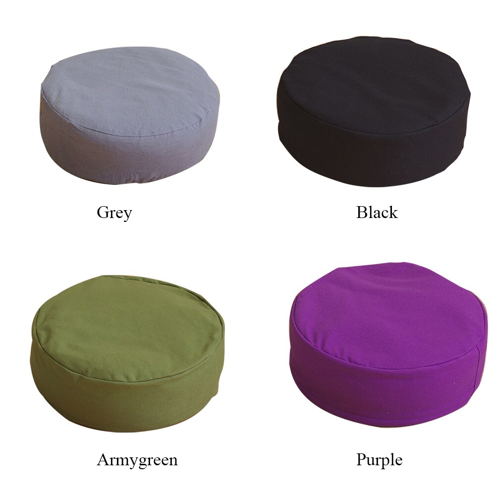 Soft Solid Washable Support Round Pillow Comfortable Zippered Yoga Meditation Cushion Office Removable With Buckwheat Filled