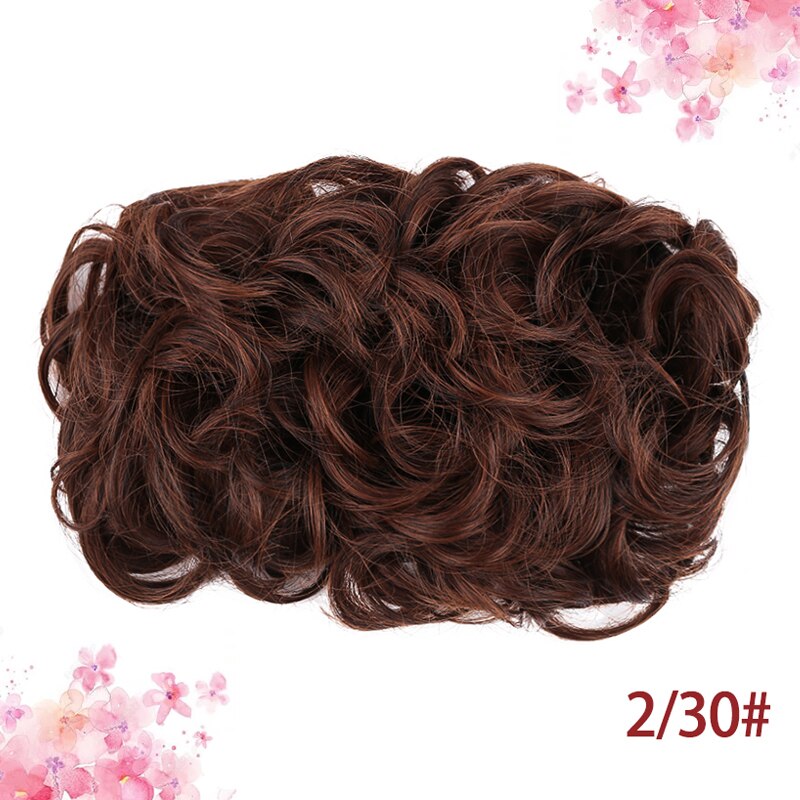 Dianqi elástico faixa de borracha grande coque chignon cabelo sintético dois clipes cabo pente chignon cabelo: 2I30