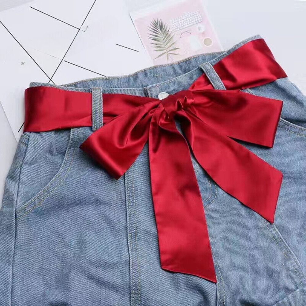 Satin Polyester Women's Belts Silk Scarf Clothing Decoration Bridal Waist Belt Satin Sash Women