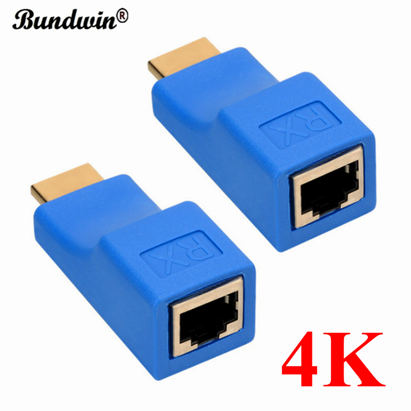 Bundwin 4K Hdmi-Compatibel Extender Uitbreiding Tot 30M Over CAT5e / 6 Utp Lan Ethernet Kabel RJ45 Poorten Lan Netwerk
