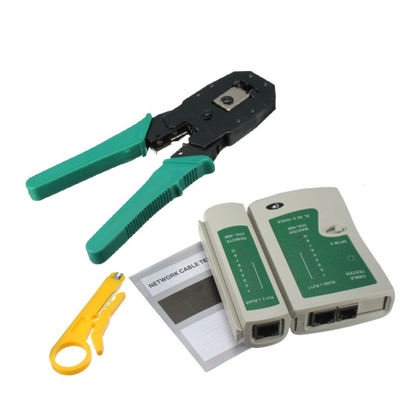 RJ45 RJ11 RJ12 CAT5 CAT5e Portable LAN Network Tool Kit Utp Cable Tester AND Plier Crimp Crimper Plug Clamp PC