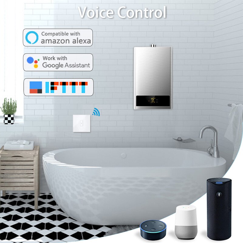 Ue wifi caldeira aquecedor de água interruptor 4400w wifi aquecedor de água inteligente para a casa do google alexa eco-branco