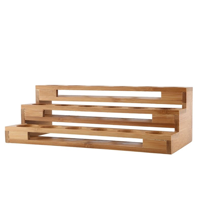 Bambus 18 hulls eterisk olje display stativ i tre parfyme neglelakk oppbevaringsbrett aromaterapi arrangør