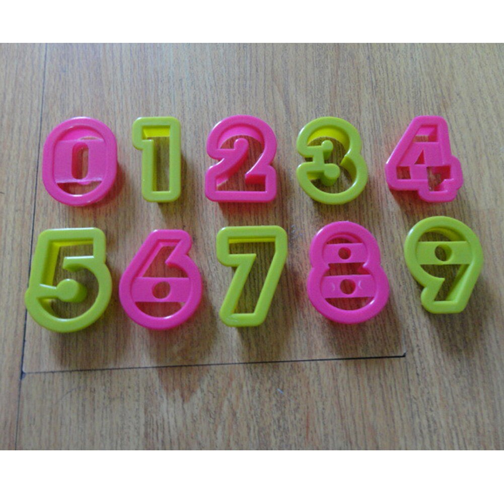 10 Pc Alphabet Number Font Plastic Cookie Cutter Fondant Tool Baking Cake Mold Decorating Press Tool